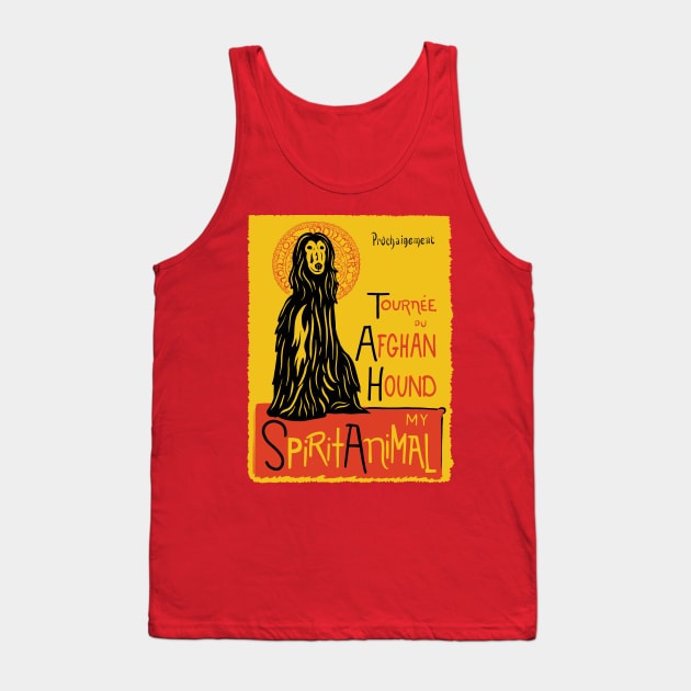 Funny Afghan Hound Cute Dog Chat Noir Mashup Art Tank Top by Get Hopped Apparel